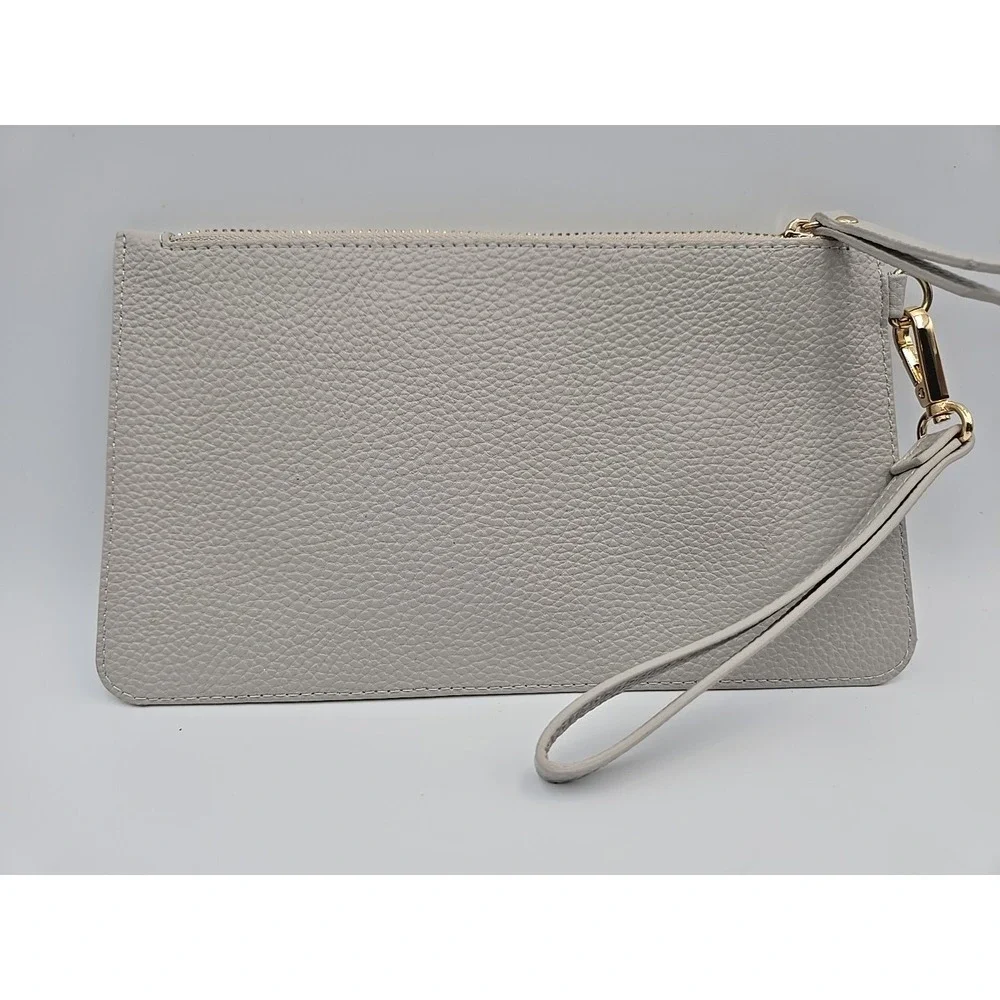 Pandora Grey Leather Zip Pouch Wristlet‎